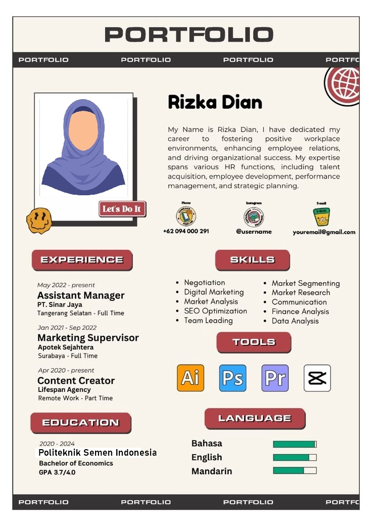 Contoh Desain Portofolio Profesional